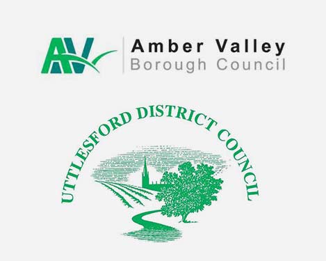 Amber Valley and Uttlesford Council logos